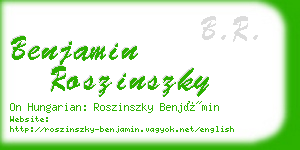 benjamin roszinszky business card